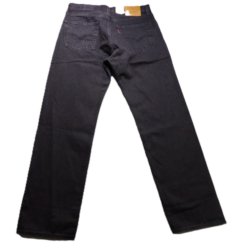 NWT Levis Premium 555 Relaxed Straight Jeans Men W32 L32 Black Denim 100% Cotton